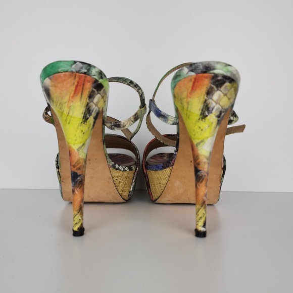 Stuart Weitzman “Onceover” Multi-color Platform Sandal Size 10 - Picture 7 of 11